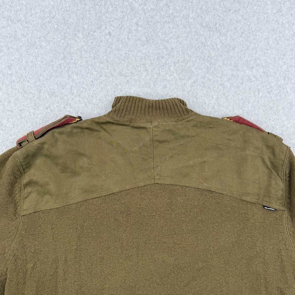 Vintage Oakley Sweater Mens 2XL Green Lambswool Science And Art Military 1/4 Zip - Picture 8 of 16